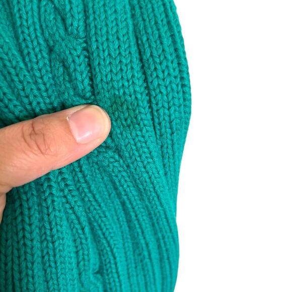 Gant Men’s Vintage 90s Hand Framed Cable Knot Cardigan Turquoise Navy Medium - Picture 5 of 9